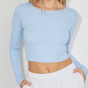 Garage Long Sleeve Crop Top